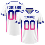 Custom White Royal and Pink Sides Gradient Fashion Personalized Team Football Jersey | BuyFootballJersey