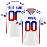 Custom White Royal and Red Sides Gradient Fashion Personalized Team Football Jersey | BuyFootballJersey