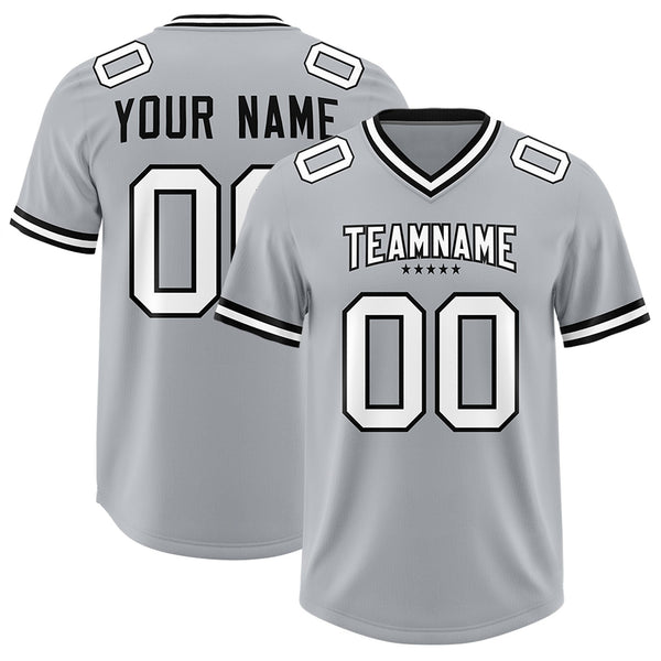 Custom Silver Classic Style American Football Jerseys | BuyFootballJersey