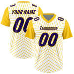 Custom White Gold Personalized Star Pattern Raglan Sleeves Football Jersey | BuyFootballJersey