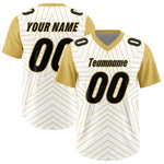 Custom White Old Gold Personalized Star Pattern Raglan Sleeves Football Jersey | BuyFootballJersey