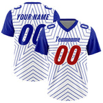 Custom White Royal Personalized Star Pattern Raglan Sleeves Football Jersey | BuyFootballJersey