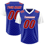 Custom Royal White Personalized Star Pattern Raglan Sleeves Football Jersey | BuyFootballJersey