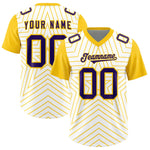 Custom White Gold Personalized Star Pattern Raglan Sleeves Football Jersey | BuyFootballJersey