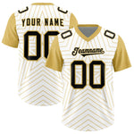 Custom White Old Gold Personalized Star Pattern Raglan Sleeves Football Jersey | BuyFootballJersey