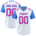 Custom White Powder Blue Personalized Star Pattern Raglan Sleeves Football Jersey | BuyFootballJersey
