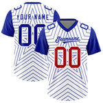 Custom White Royal Personalized Star Pattern Raglan Sleeves Football Jersey | BuyFootballJersey