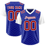 Custom Royal White Personalized Star Pattern Raglan Sleeves Football Jersey | BuyFootballJersey