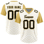 Custom White Old Gold Personalized Star Pattern Raglan Sleeves Football Jersey | BuyFootballJersey