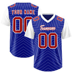 Custom Royal White Personalized Star Pattern Raglan Sleeves Football Jersey | BuyFootballJersey