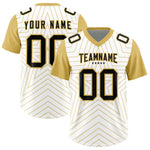Custom White Old Gold Personalized Star Pattern Raglan Sleeves Football Jersey | BuyFootballJersey