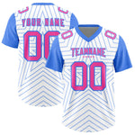Custom White Powder Blue Personalized Star Pattern Raglan Sleeves Football Jersey | BuyFootballJersey