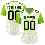 Custom White Neon Green Personalized Star Pattern Raglan Sleeves Football Jersey | BuyFootballJersey