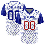 Custom White Royal Personalized Star Pattern Raglan Sleeves Football Jersey | BuyFootballJersey