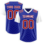 Custom Royal White Personalized Star Pattern Raglan Sleeves Football Jersey | BuyFootballJersey