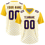 Custom White Gold Personalized Star Pattern Raglan Sleeves Football Jersey | BuyFootballJersey