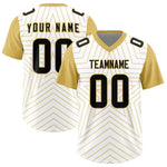 Custom White Old Gold Personalized Star Pattern Raglan Sleeves Football Jersey | BuyFootballJersey