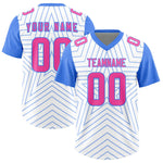 Custom White Powder Blue Personalized Star Pattern Raglan Sleeves Football Jersey | BuyFootballJersey