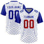 Custom White Royal Personalized Star Pattern Raglan Sleeves Football Jersey | BuyFootballJersey