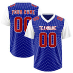 Custom Royal White Personalized Star Pattern Raglan Sleeves Football Jersey | BuyFootballJersey