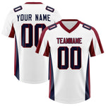 Custom White Crimson Side Stripe Pattern Football Jersey | BuyFootballJersey