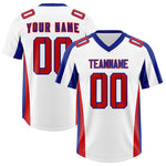Custom White Royal Side Stripe Pattern Football Jersey | BuyFootballJersey