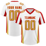 Custom White Red Side Stripe Pattern Football Jersey | BuyFootballJersey
