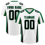 Custom White Kelly Green Side Stripe Pattern Football Jersey | BuyFootballJersey