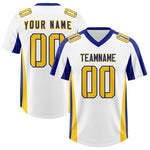 Custom White Royal Side Stripe Pattern Football Jersey | BuyFootballJersey
