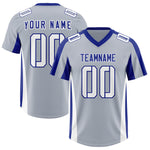 Custom Silver Royal Side Stripe Pattern Football Jersey | BuyFootballJersey