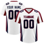 Custom White Crimson Side Stripe Pattern Football Jersey | BuyFootballJersey