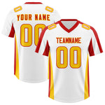 Custom White Red Side Stripe Pattern Football Jersey | BuyFootballJersey