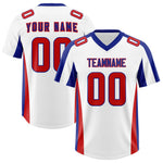 Custom White Royal Side Stripe Pattern Football Jersey | BuyFootballJersey
