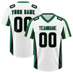 Custom White Kelly Green Side Stripe Pattern Football Jersey | BuyFootballJersey