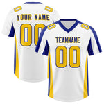 Custom White Royal Side Stripe Pattern Football Jersey | BuyFootballJersey