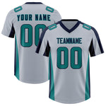 Custom Silver Navy Side Stripe Pattern Football Jersey | BuyFootballJersey
