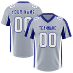 Custom Silver Royal Side Stripe Pattern Football Jersey | BuyFootballJersey