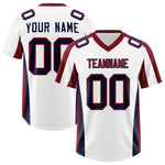 Custom White Crimson Side Stripe Pattern Football Jersey | BuyFootballJersey