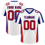 Custom White Royal Side Stripe Pattern Football Jersey | BuyFootballJersey