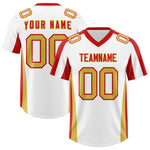 Custom White Red Side Stripe Pattern Football Jersey | BuyFootballJersey