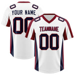 Custom White Crimson Side Stripe Pattern Football Jersey | BuyFootballJersey
