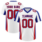 Custom White Royal Side Stripe Pattern Football Jersey | BuyFootballJersey