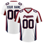 Custom White Crimson Side Stripe Pattern Football Jersey | BuyFootballJersey