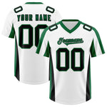 Custom White Kelly Green Side Stripe Pattern Football Jersey | BuyFootballJersey