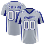Custom Silver Royal Side Stripe Pattern Football Jersey | BuyFootballJersey