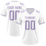 Custom White Light Purple Personalized Neckline Square Classic Football Jersey | BuyFootballJersey