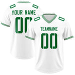 Custom White Kelly Green Personalized Neckline Square Classic Football Jersey | BuyFootballJersey