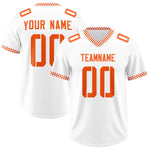 Custom White Orange Personalized Neckline Square Classic Football Jersey | BuyFootballJersey