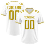 Custom White Old Gold Personalized Neckline Square Classic Football Jersey | BuyFootballJersey