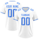 Custom White Powder Blue Personalized Neckline Square Classic Football Jersey | BuyFootballJersey